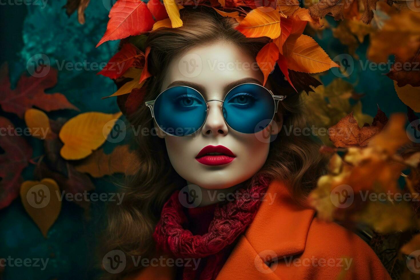 autunno moda donna ritratto. creare ai foto