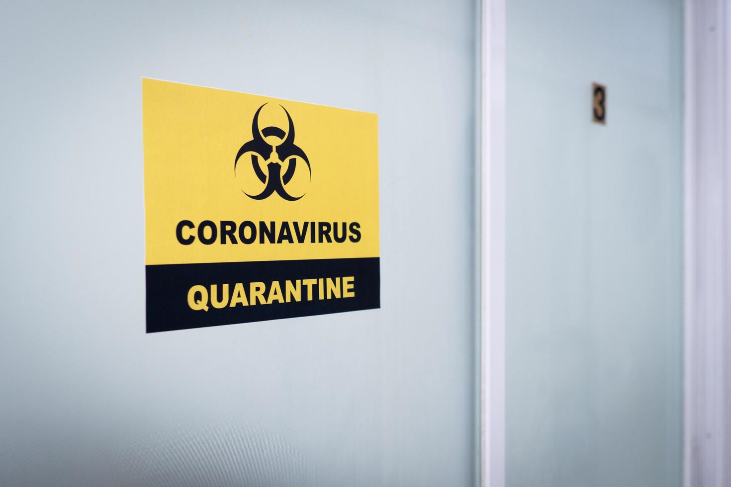 immagine dell'unità negativa per il paziente con infezione da coronavirus in ospedale. covid-19, quarantena, concetto medico, sanitario foto