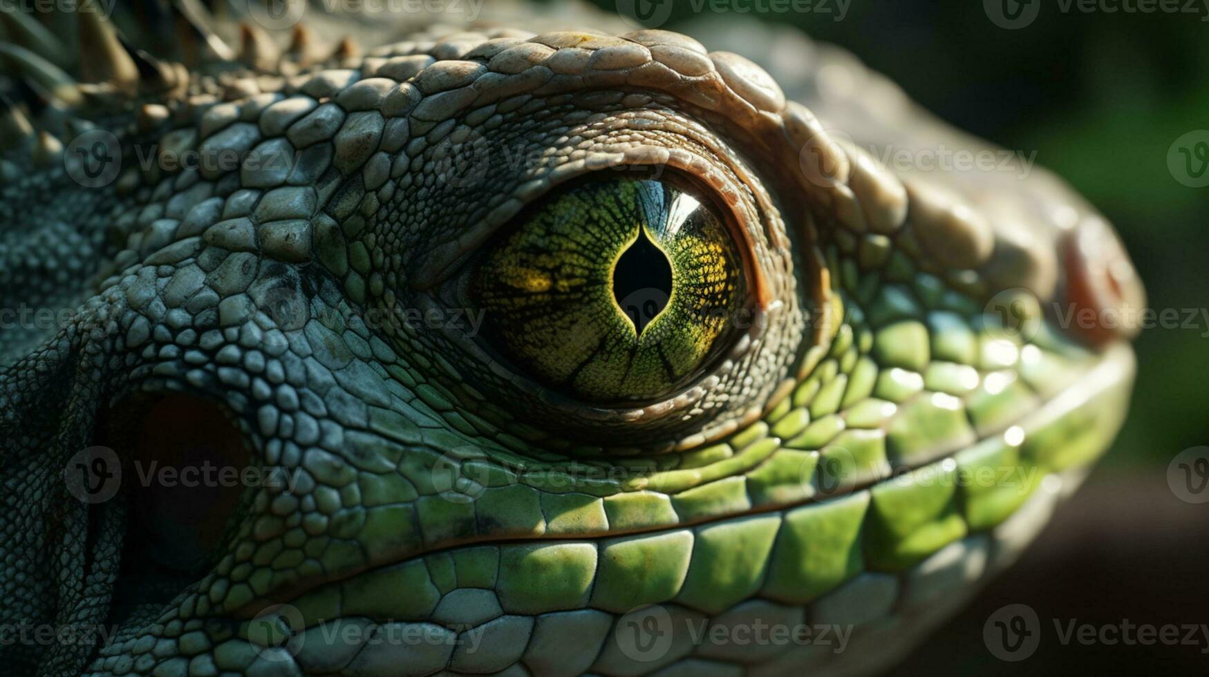 iguana occhio nel alta definizione ai generato foto