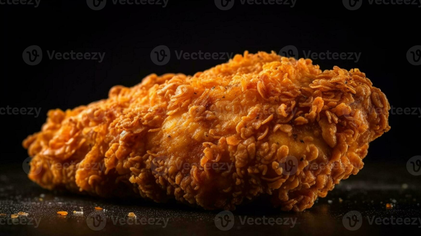 veloce cibo preferito, un' deliziosamente croccante pezzo di fritte pollo perfezione. ai generato foto