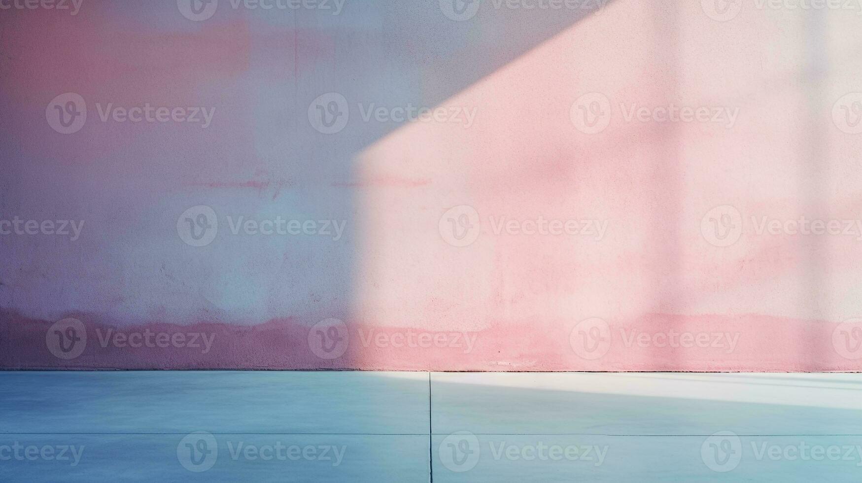 astratto pendenza parete nel pastello rosa e blu con ampio spazio per testo e design elementi ai generativo foto