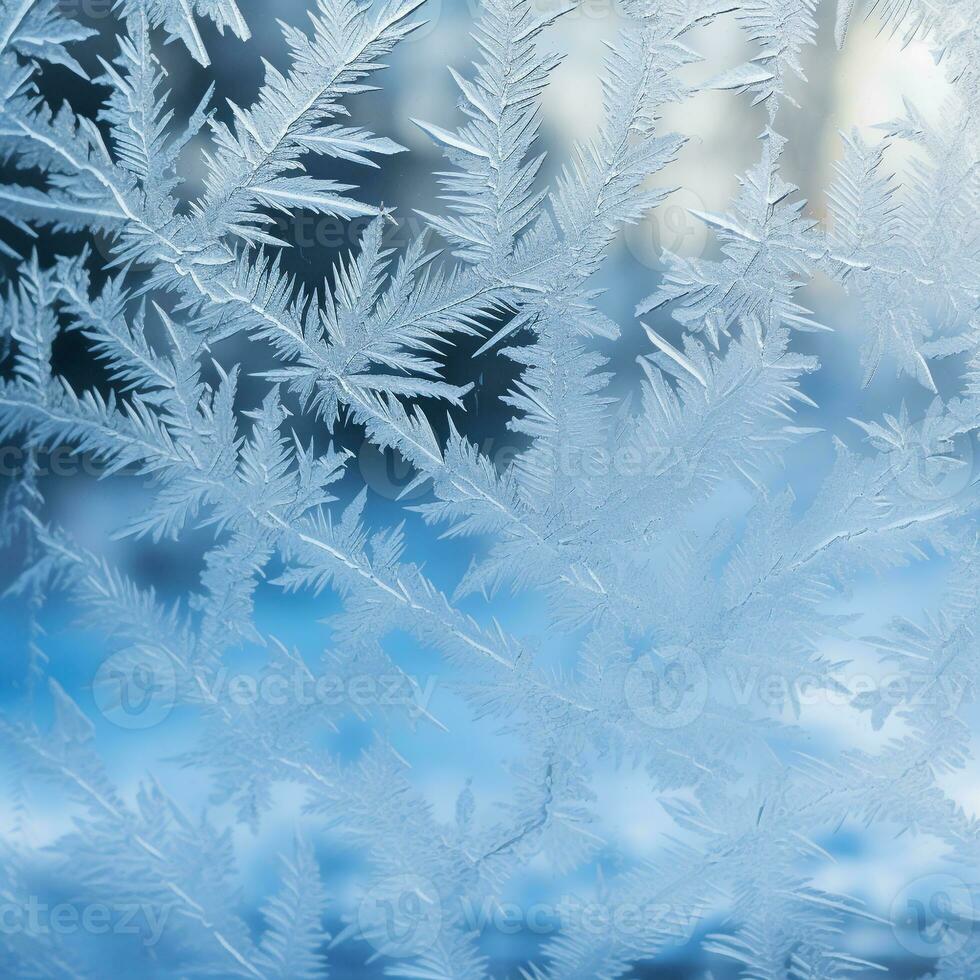 brina modelli su un' finestra raffigurante ghiaccio cristalli, veicolare un' inverno tatto, Perfetto per vacanza saluti ai generativo foto