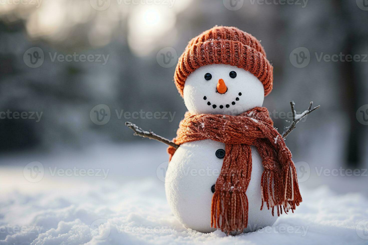 pupazzo di neve nel sciarpa e cappello, carbone pulsanti. gelido strutturato dettagli quello ricordare voi di il gioia di inverno. ai generato. foto
