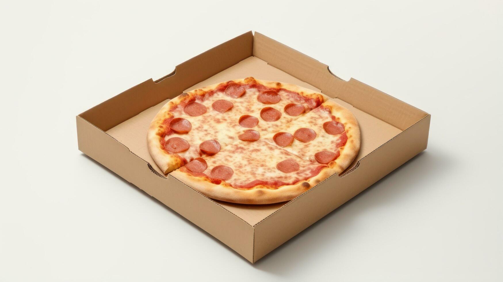 peperoni Pizza isolato foto
