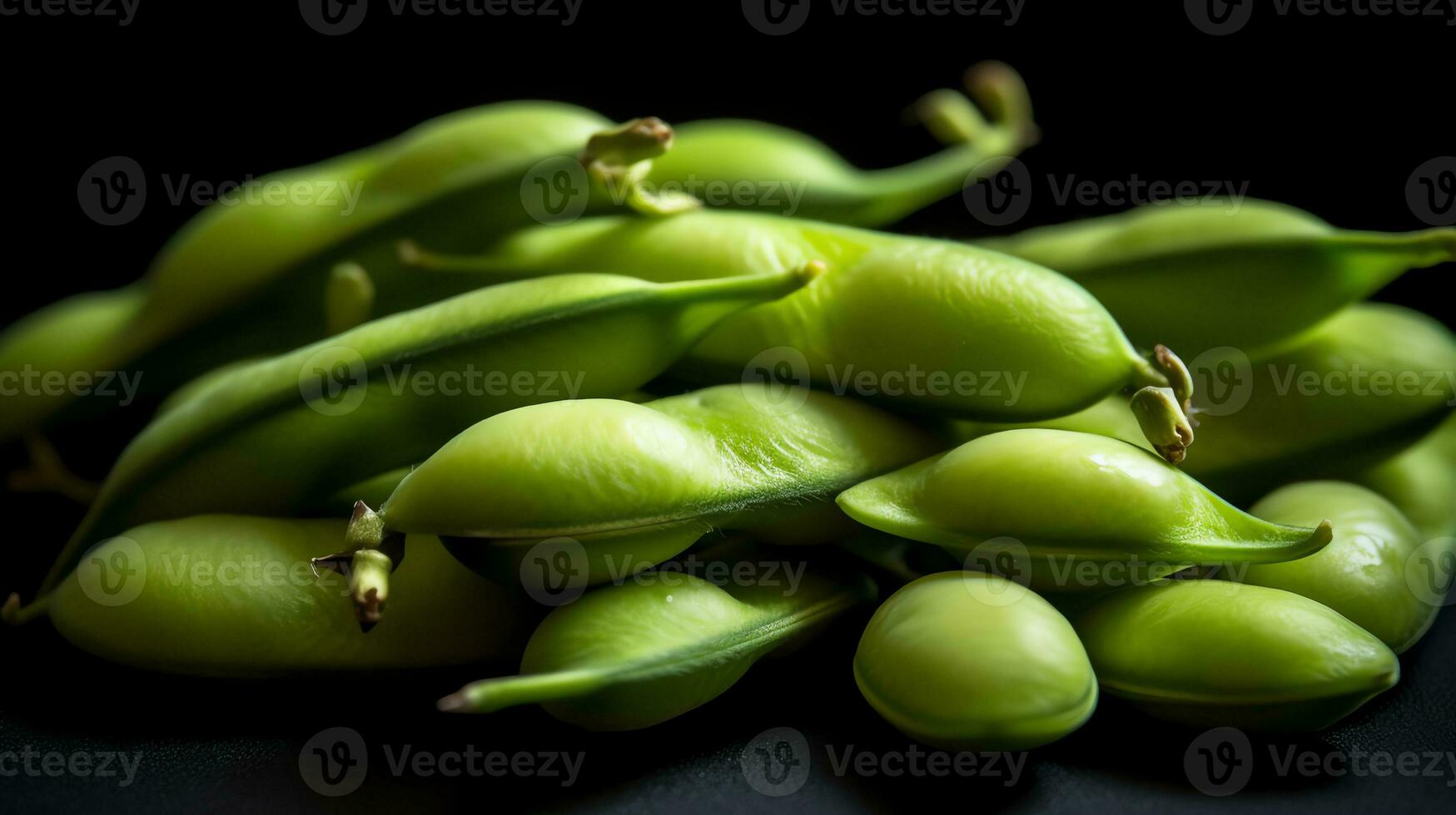 un' fagioli di soia con sfocatura sfondo ai generativo foto