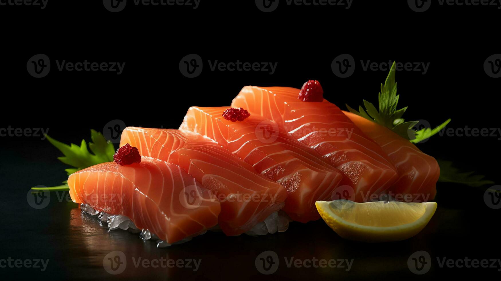 un' sashimi con sfocatura sfondo ai generativo foto