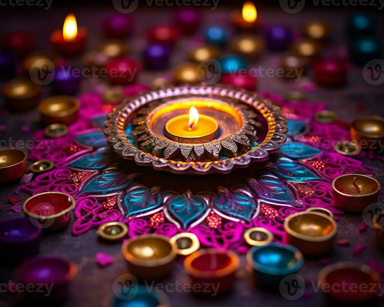 Diwali diya rangoli immagini e Diwali rangoli sfondi, Diwali azione immagini, realistico azione fotografie