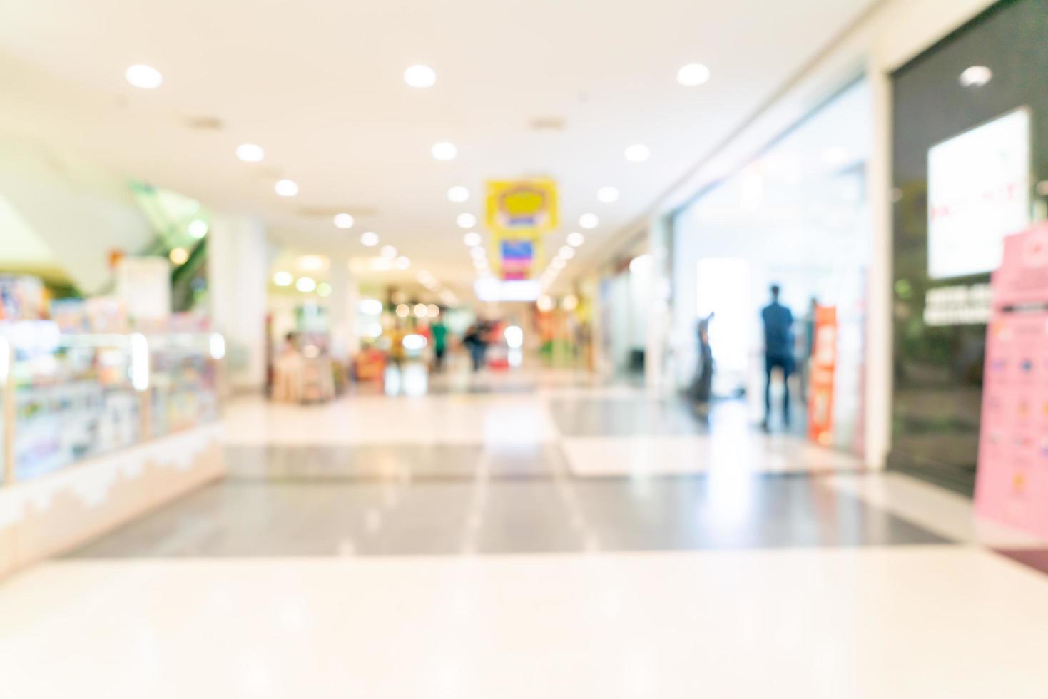 negozio di sfocatura astratta e negozio al dettaglio nel centro commerciale per lo sfondo foto