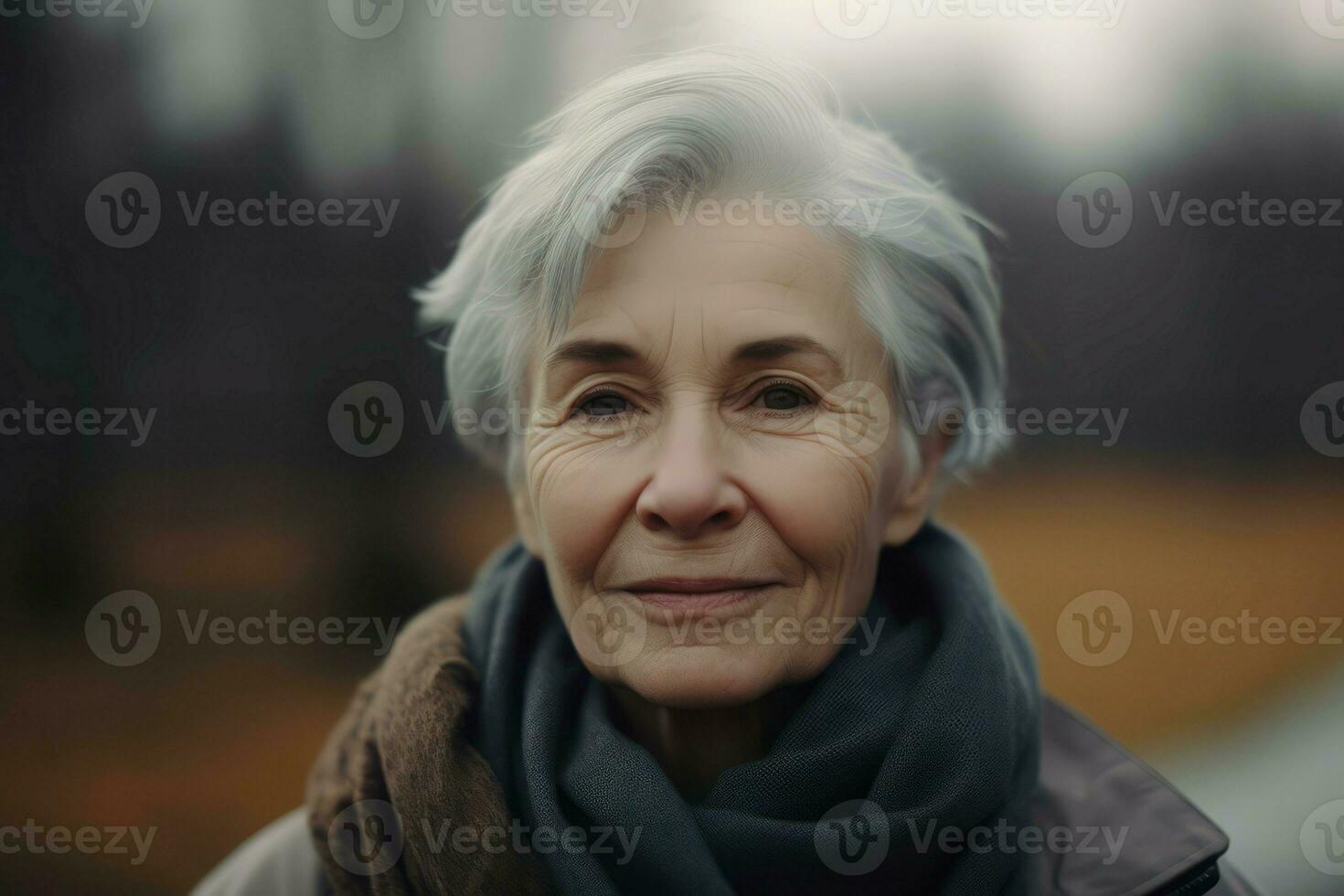 anziano donna caldo Abiti foto. creare ai foto