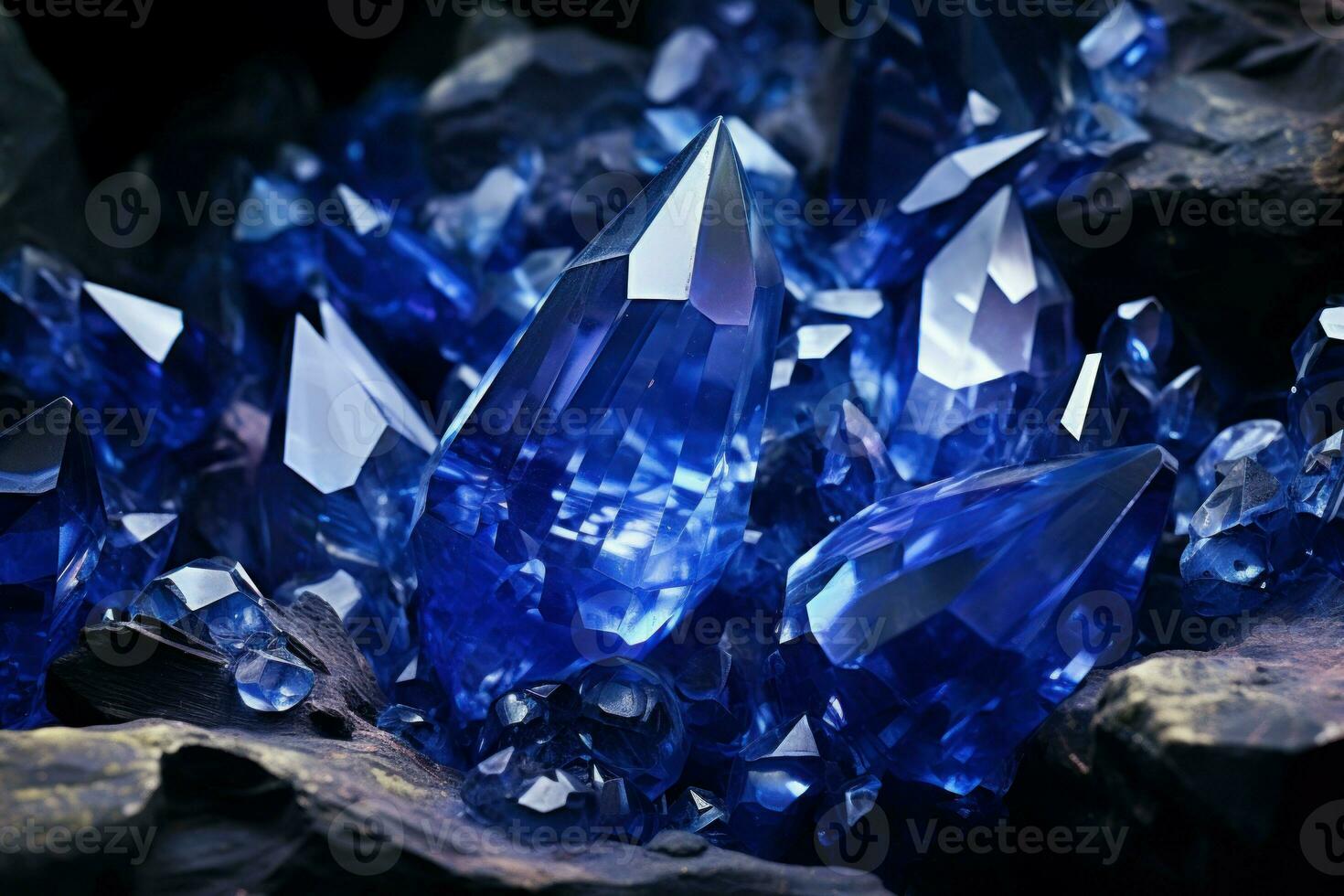 blu cristallo pietra. creare ai foto