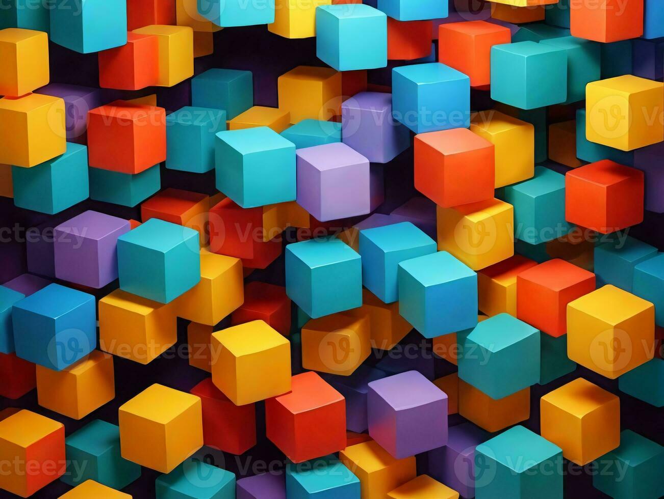 un' mazzo di colorato cubi quello siamo impilati su superiore di ogni Altro. ai generato foto