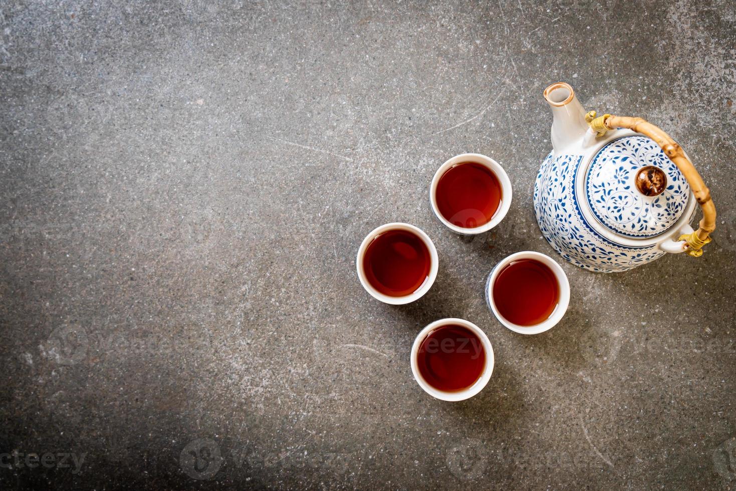 primo piano bellissimo servizio da tè cinese foto