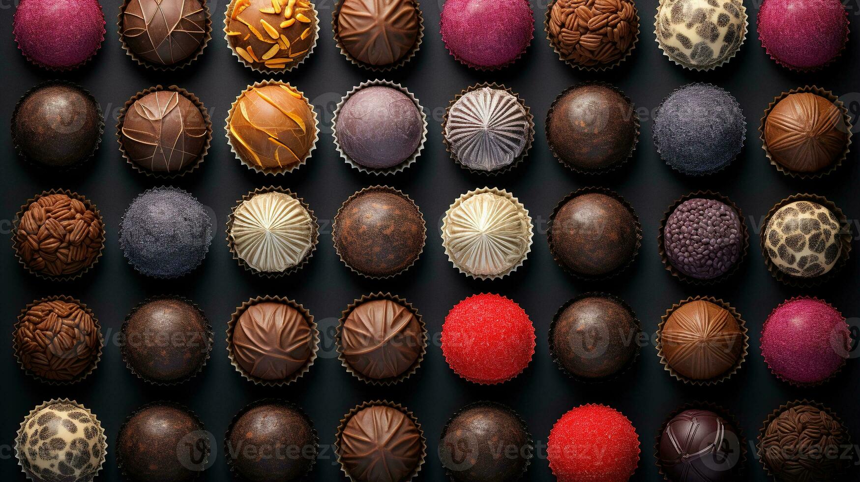 generativo ai, cioccolato caramella palle, vicino su tradizionale brasiliano Brigadeiro foto