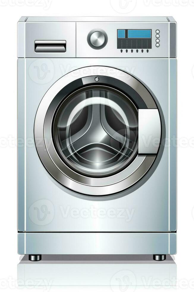 astratto rappresentazione di un' pulito acciaio lavaggio macchina icona isolato su un' bianca sfondo foto