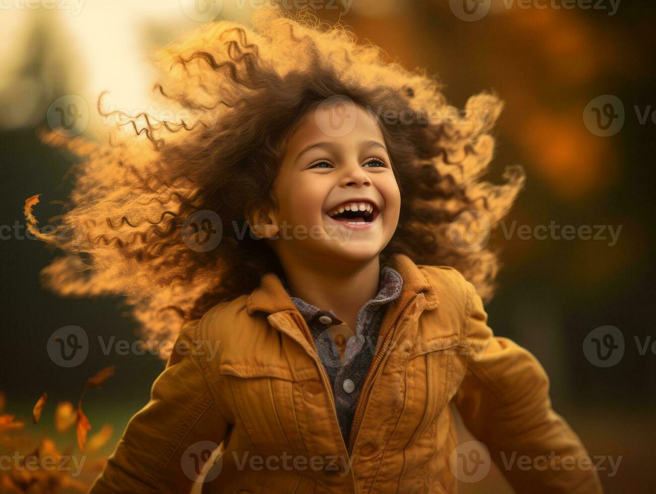 emotivo dinamico posa brasiliano ragazzo nel autunno ai generativo foto