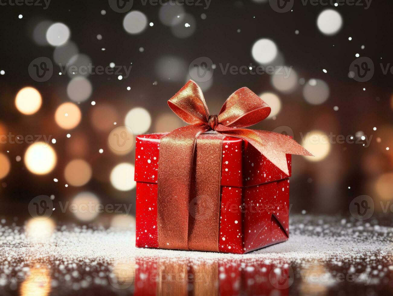 Natale composizione con bokeh sfondo e copia spazio ai generativo foto