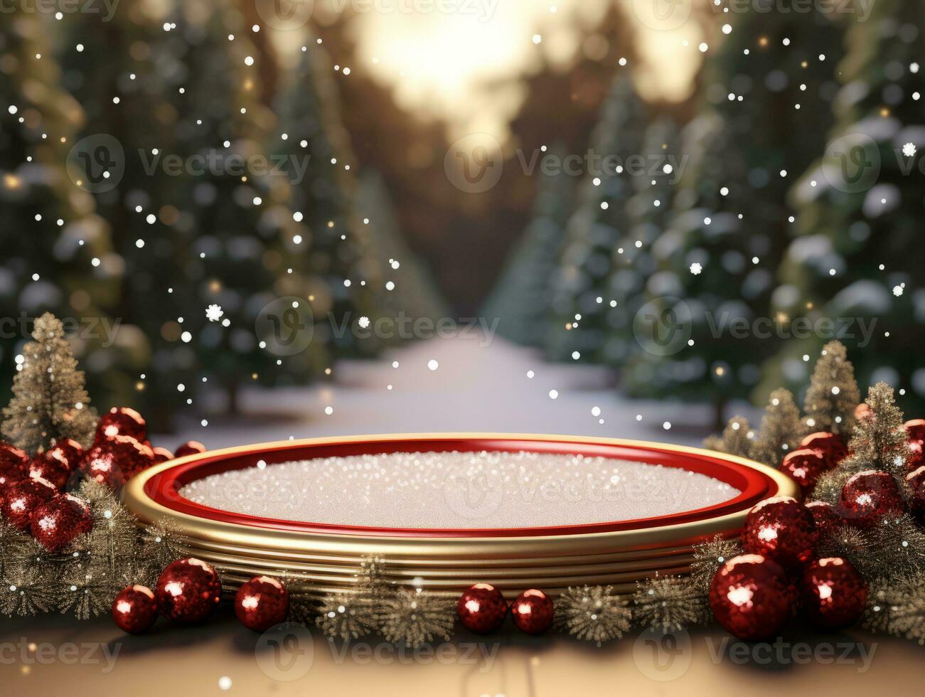 Natale composizione con copia spazio e bokeh sfondo ai generativo foto