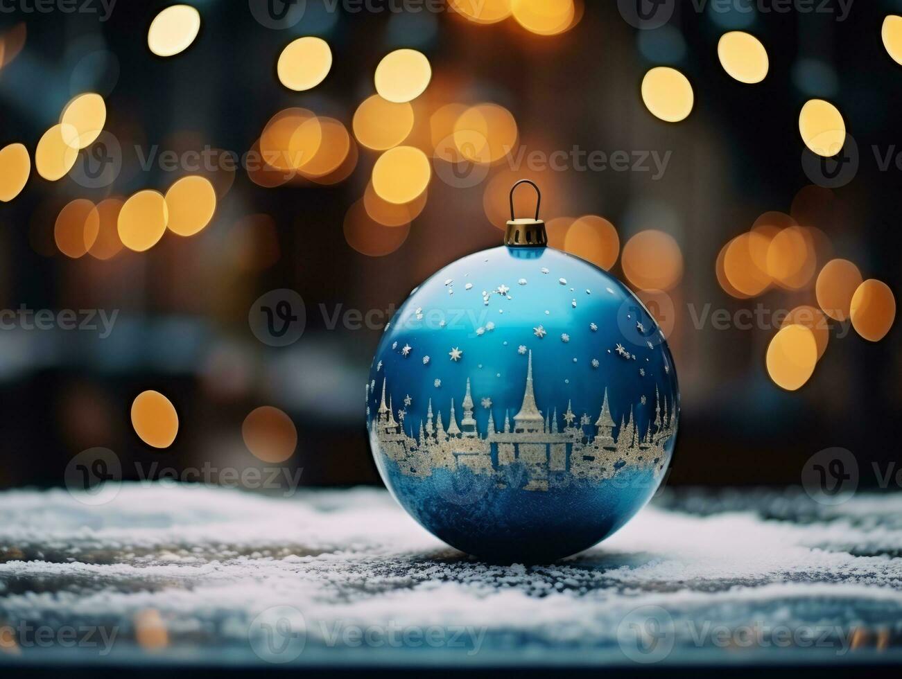 Natale composizione con copia spazio e bokeh sfondo ai generativo foto