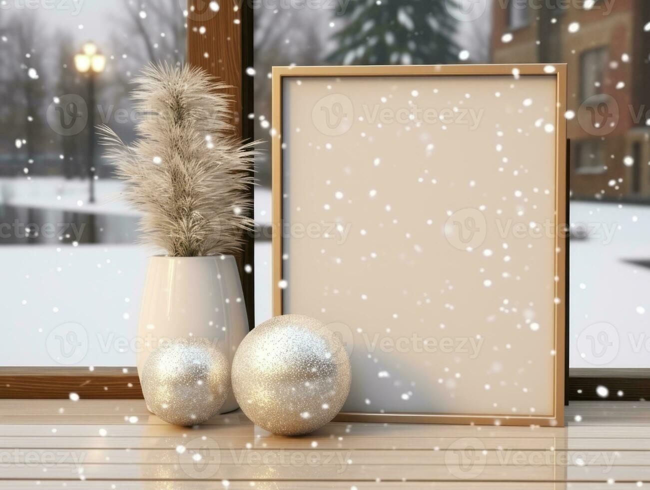 Natale composizione con copia spazio bokeh sfondo ai generativo foto