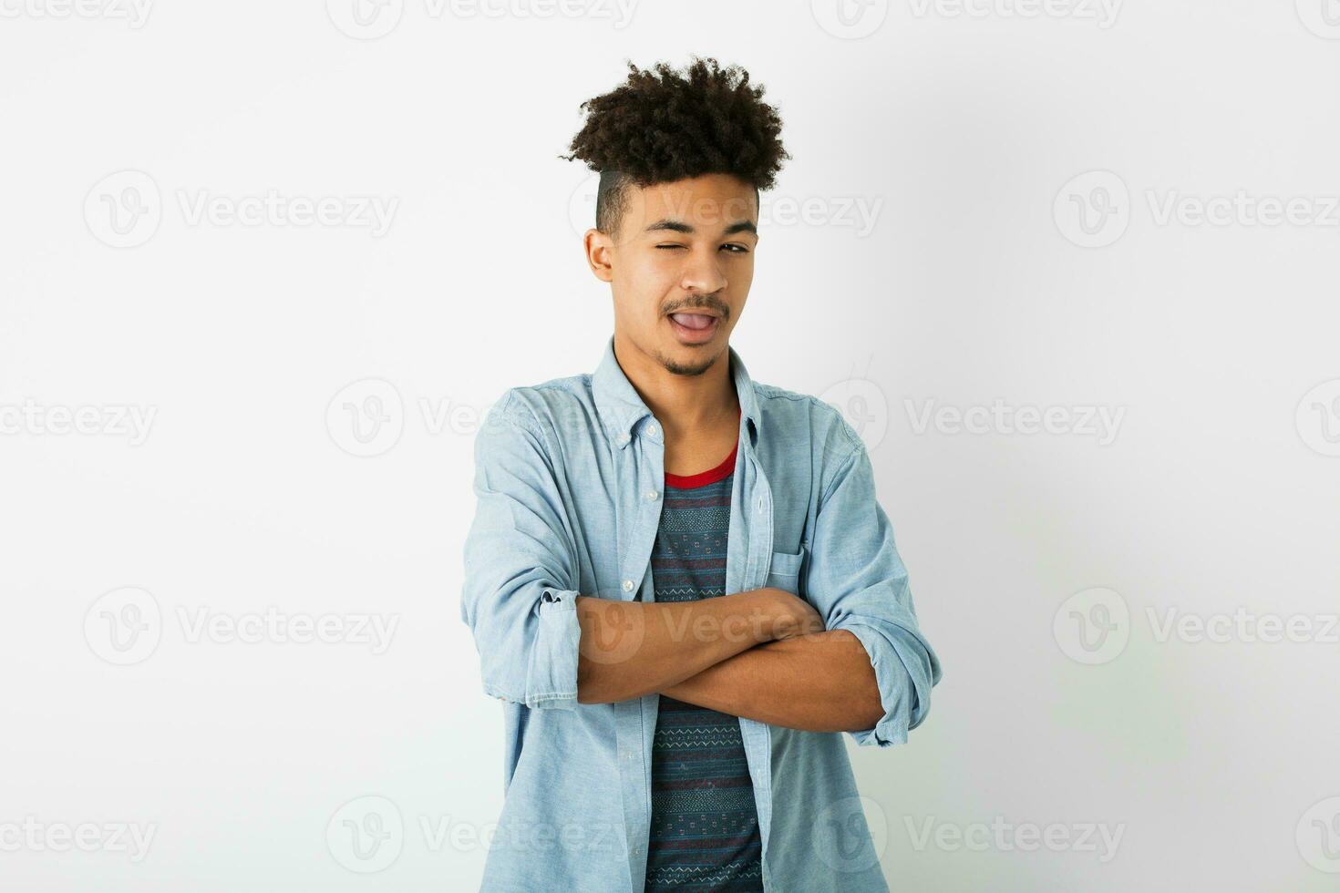 ritratto di giovane bello nero uomo, africano americano gioventù foto