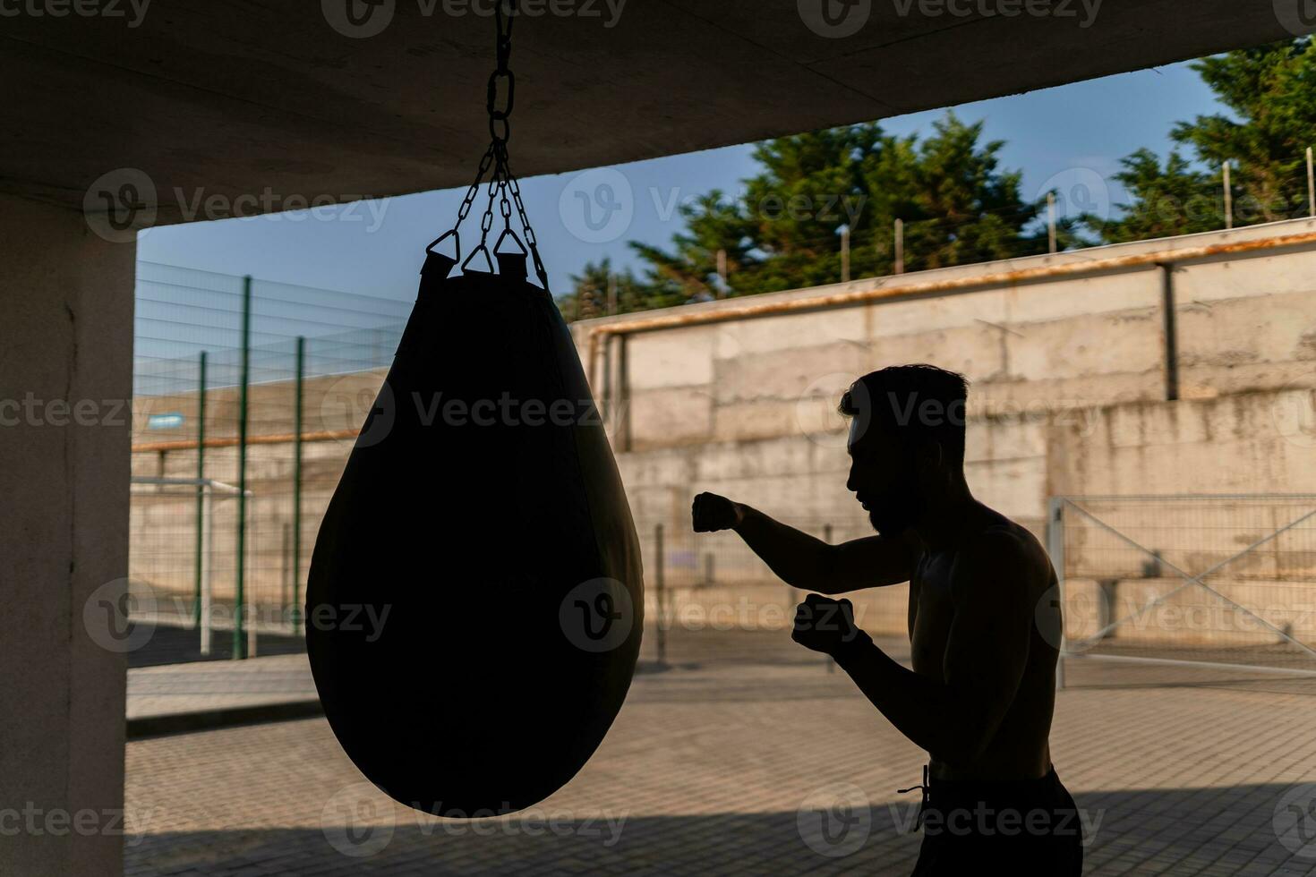 attraente bello uomo A petto nudo con atletico forte corpo su mattina fitness allenarsi esercizio foto