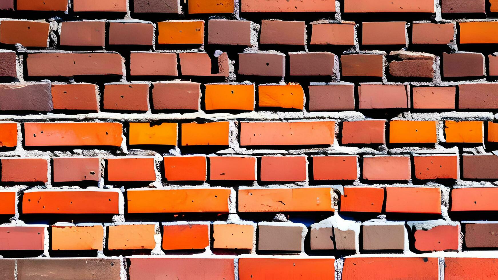 vecchio e nuovo mattone parete sfondo con ai generato foto