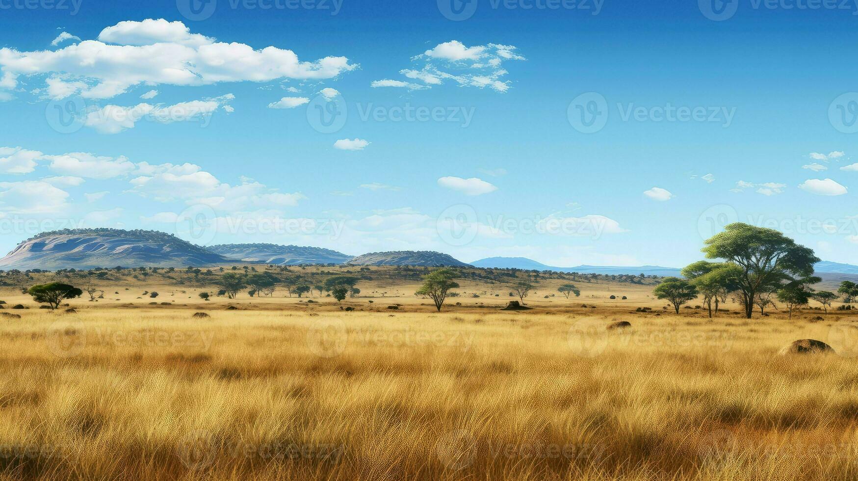 natura africano Bushveld panoramico ai generato foto