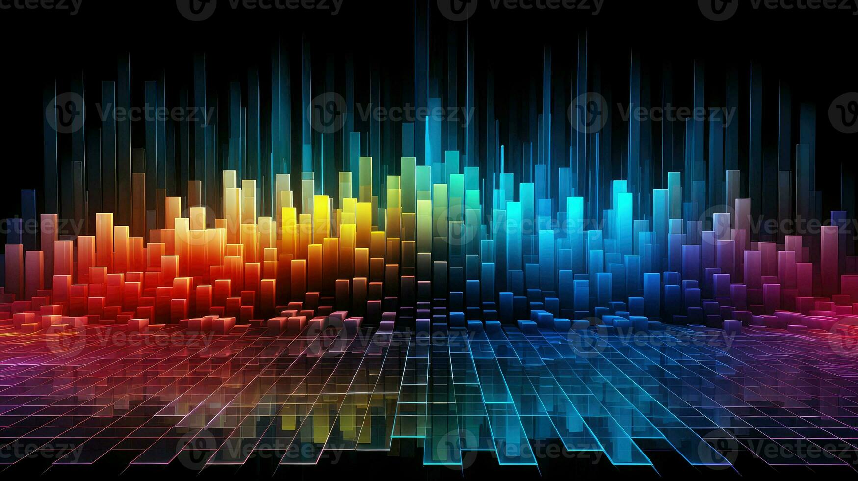 grafico pulsante frequenza griglia ai generato foto