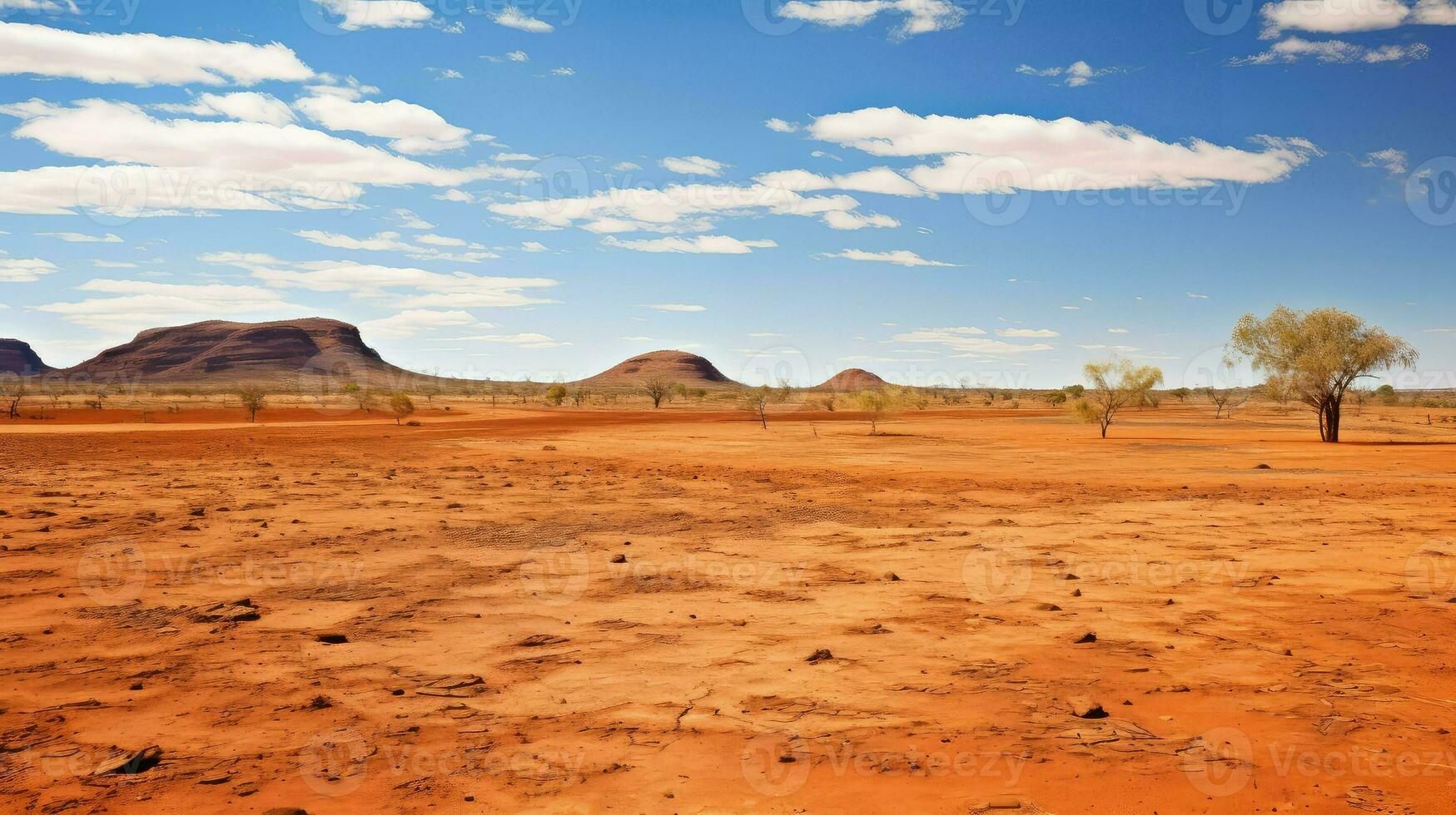 arido australiano entroterra a distanza ai generato foto