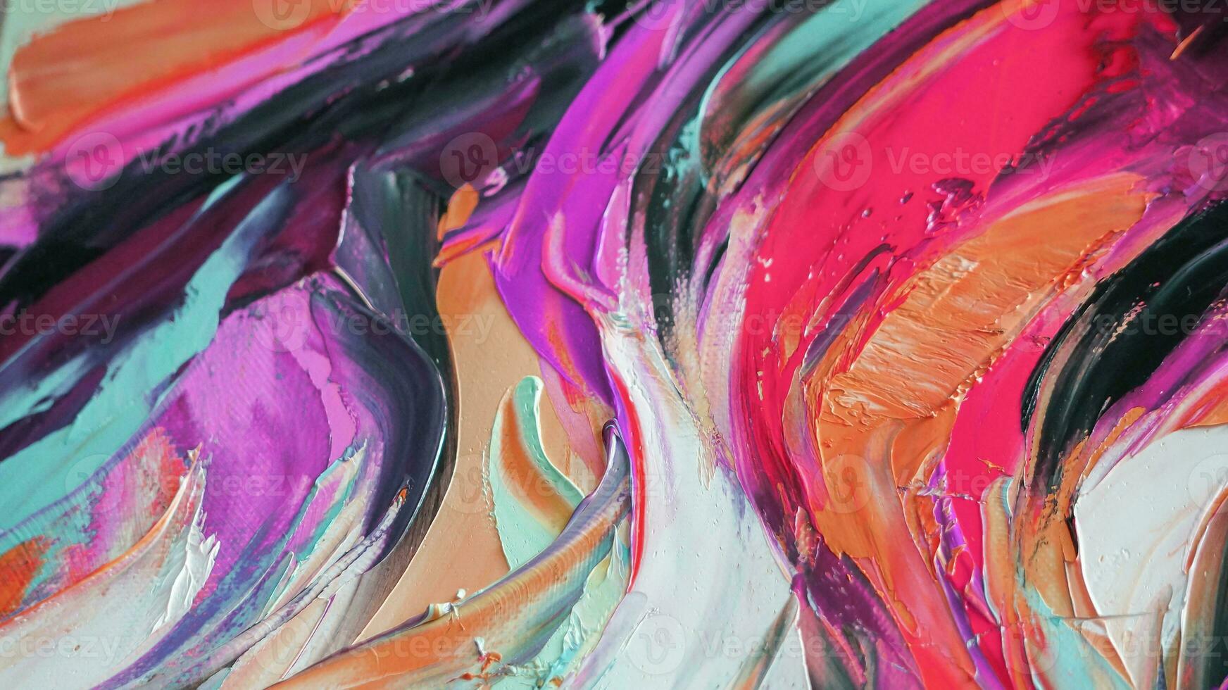 astratto colorato olio pittura su tela. olio dipingere struttura con spazzola e tavolozza coltello colpi. multicolore sfondo. macro vicino su acrilico sfondo. foto