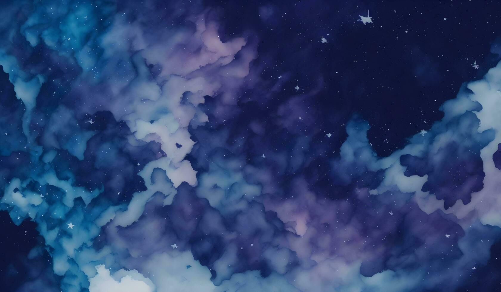 blu e viola stellato cielo acquerello, nebulosa, acquerello la pittura, astratto sfondi. ai generativo foto