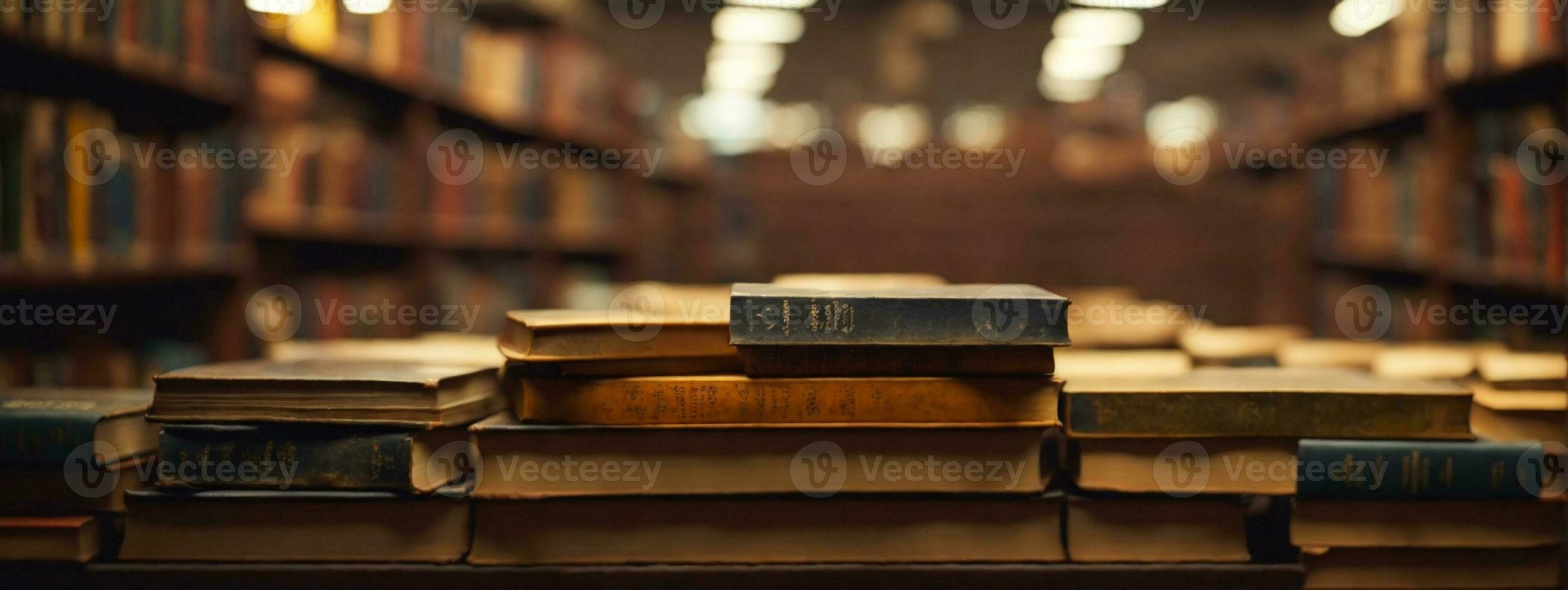 libri nel il biblioteca. ai generato foto