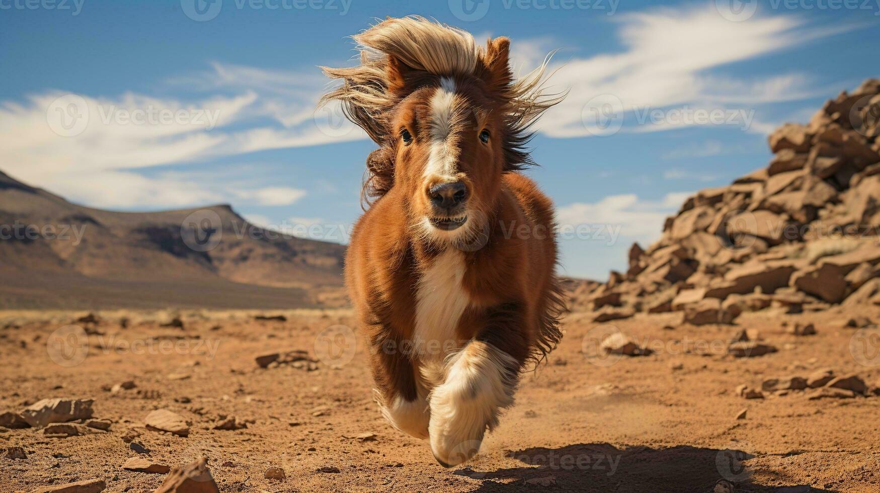 un' mini pony cavallo in esecuzione su il largo erba 29138080 Stock Photo  su Vecteezy