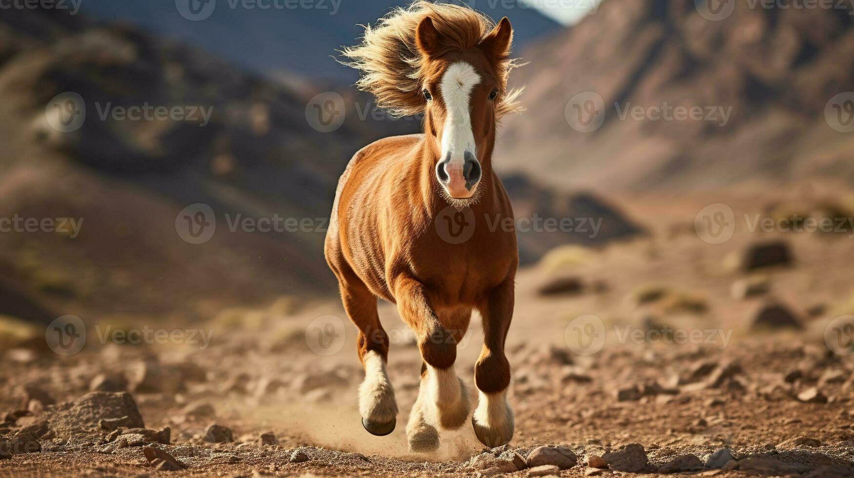 un' mini pony cavallo in esecuzione su il largo erba 29138080 Stock Photo  su Vecteezy