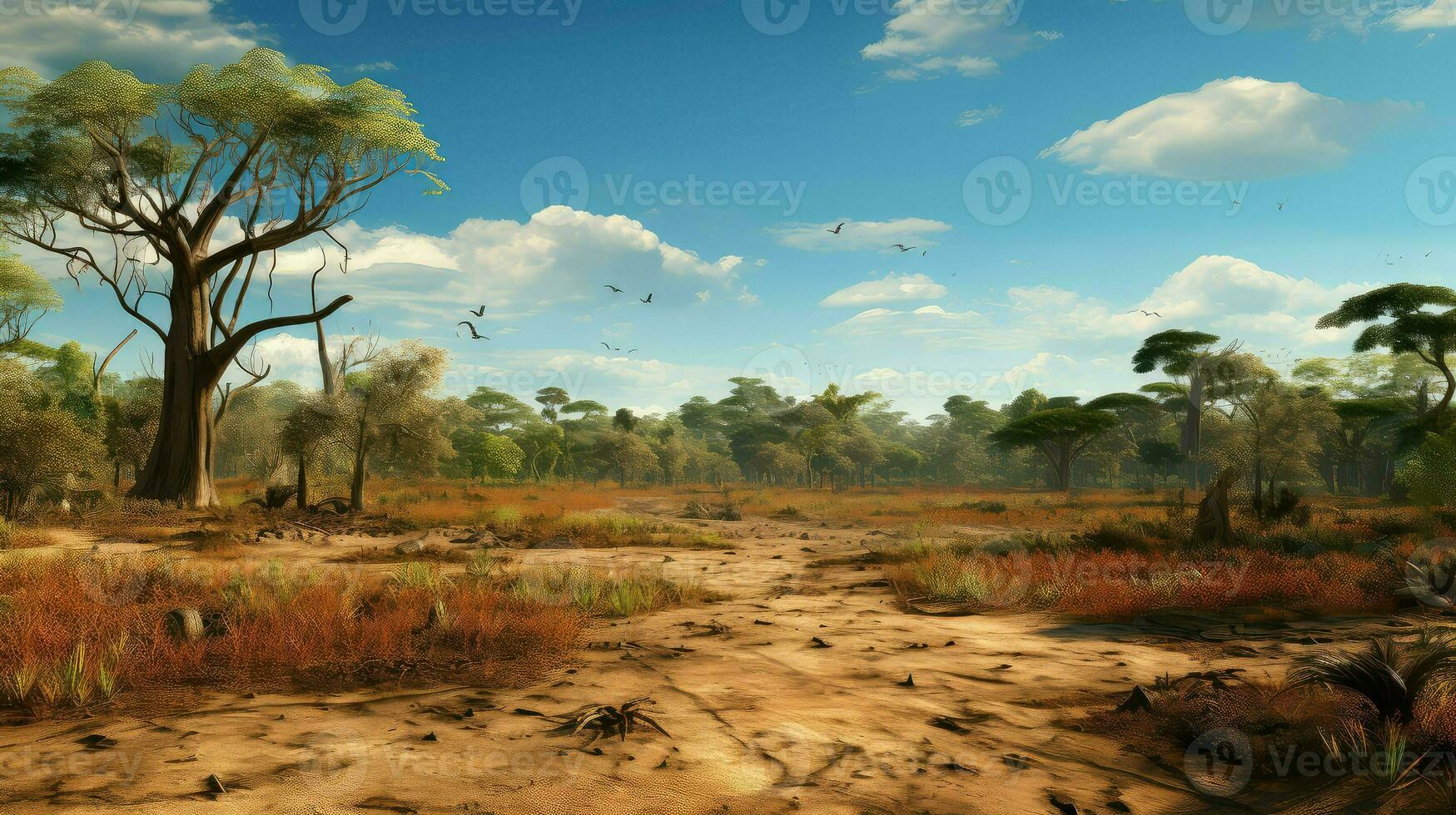 ambiente tropicale asciutto foresta ai generato foto