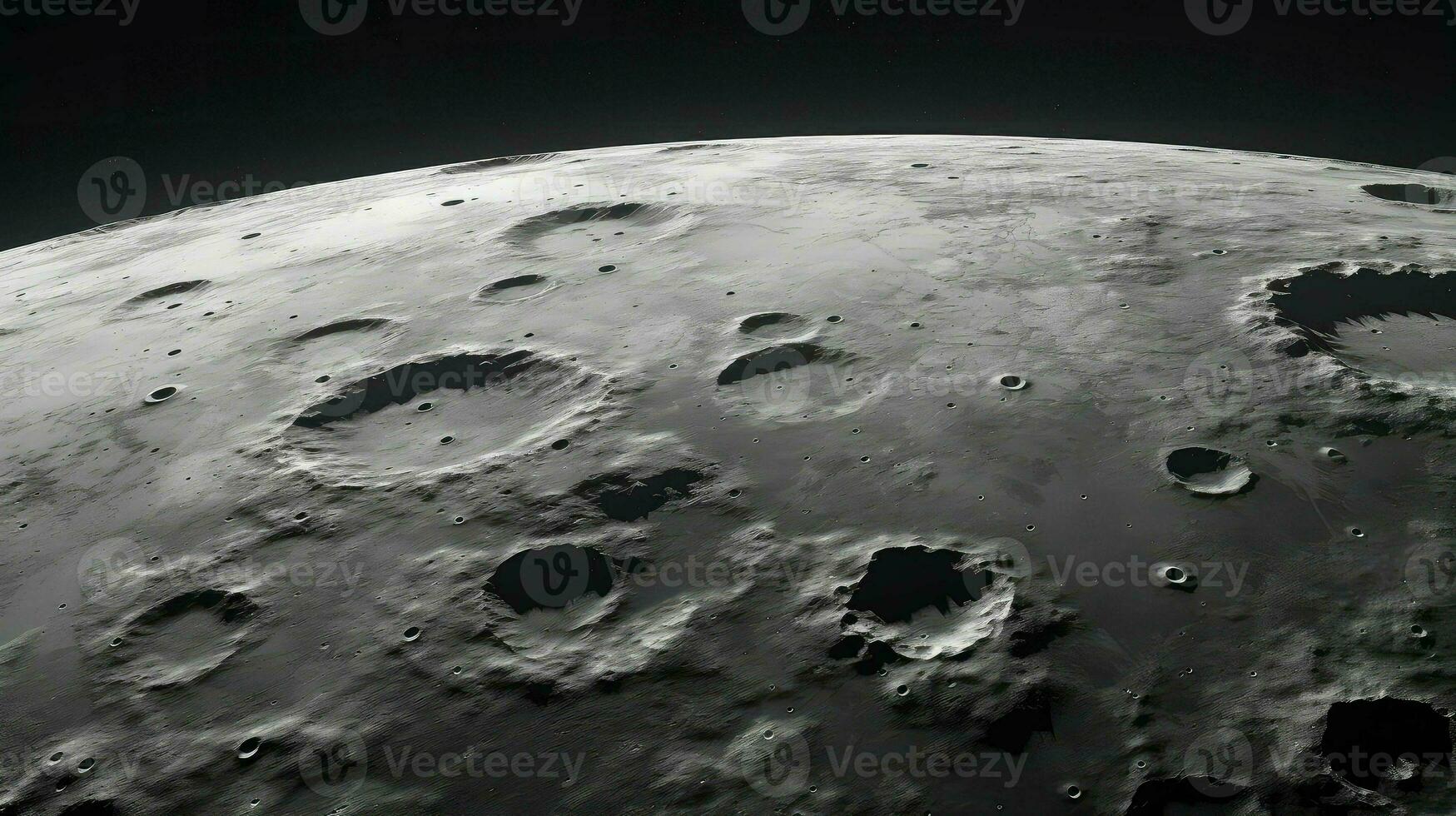 Luna lunare cratere paesaggio ai generato foto