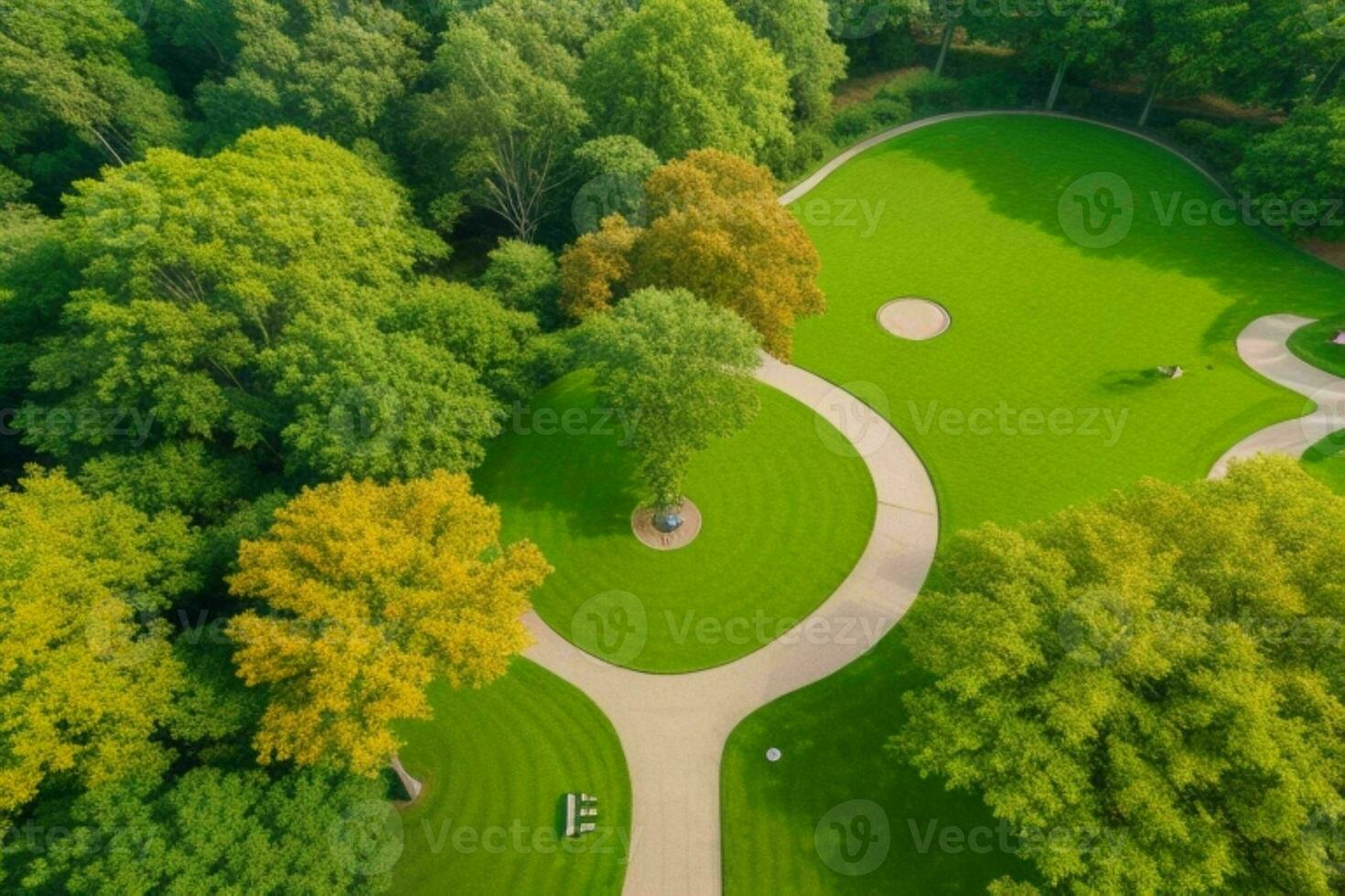 bellissimo paesaggio parco con alberi e sole. colorato fogliame nel il parco. professionista foto