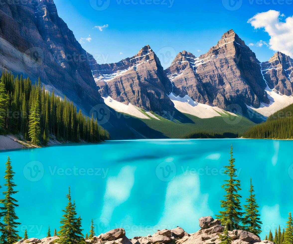 lago morenico nel parco nazionale di banff foto