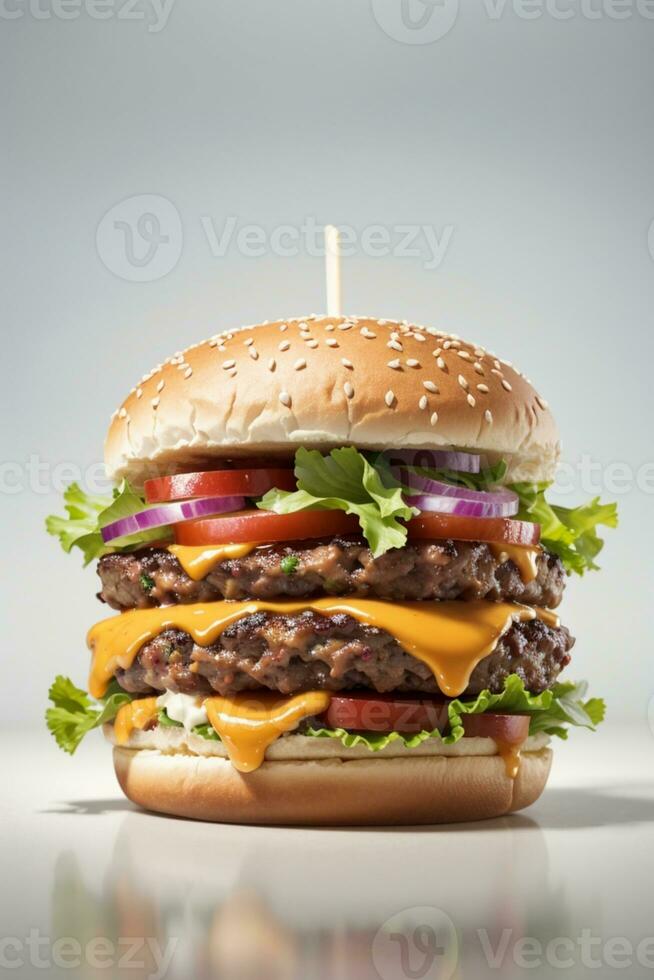 delizioso hamburger. ai generato foto