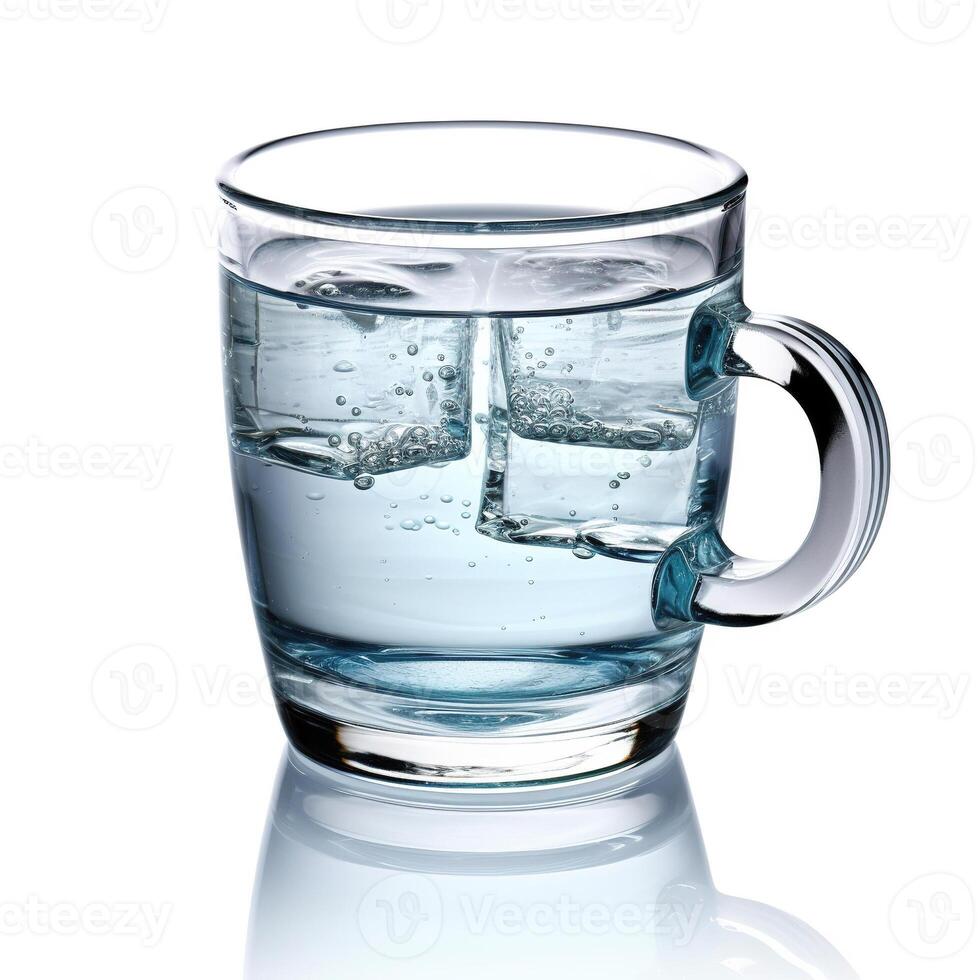 tazza di acqua su bianca sfondo. generativo ai foto