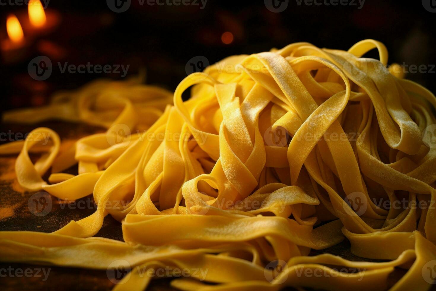 appetitoso fettuccine pasta striscione. creare ai foto