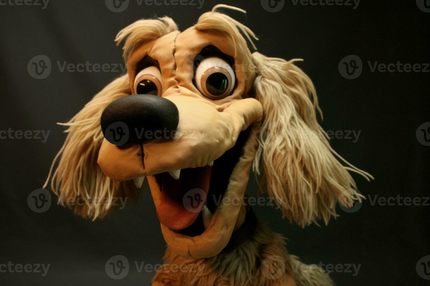 affascinante carino sorridente cartone animato cane. creare ai foto