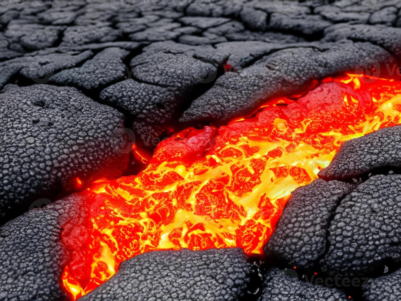 vicino su rosso caldo lava struttura foto