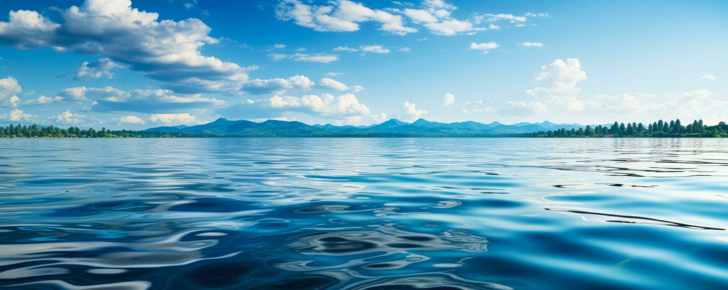 dettagliato ondulazione riflessi su un' sereno lago sfondo con vuoto spazio per testo foto