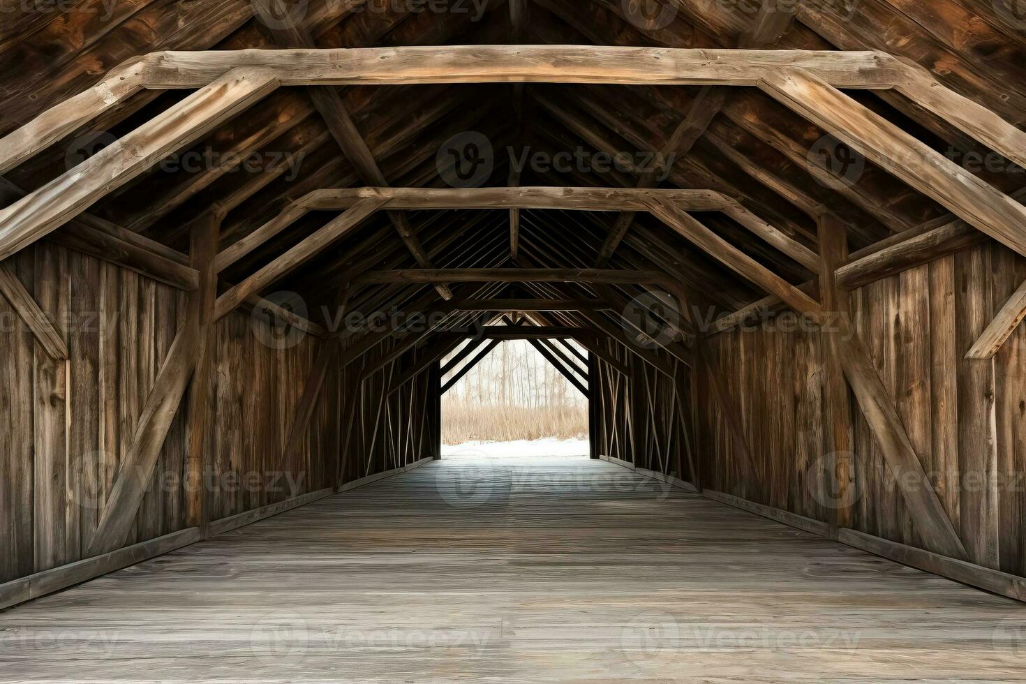 minimalista superiore Visualizza di rustico di legno coperto ponte sfondo con vuoto spazio per testo foto