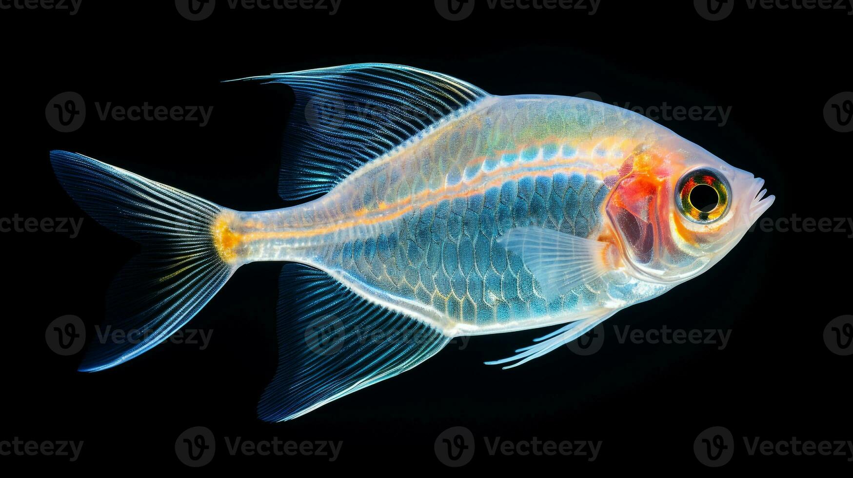 natura fotografia di foto di raggi X tetra pesce. generativo ai