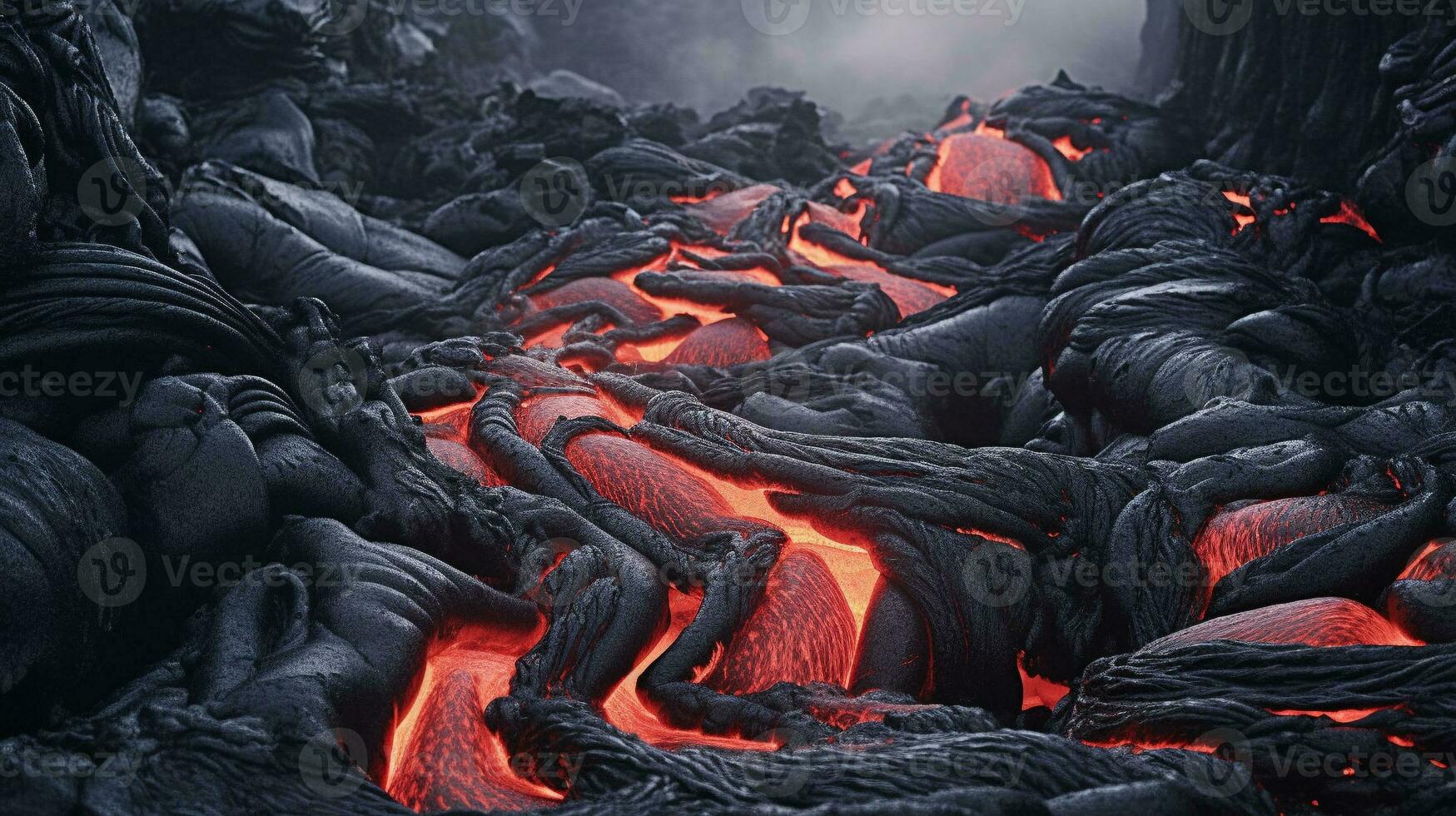 generativo ai, ardente eruzioni cattura il Impressionante bellezza di vulcanico paesaggi foto