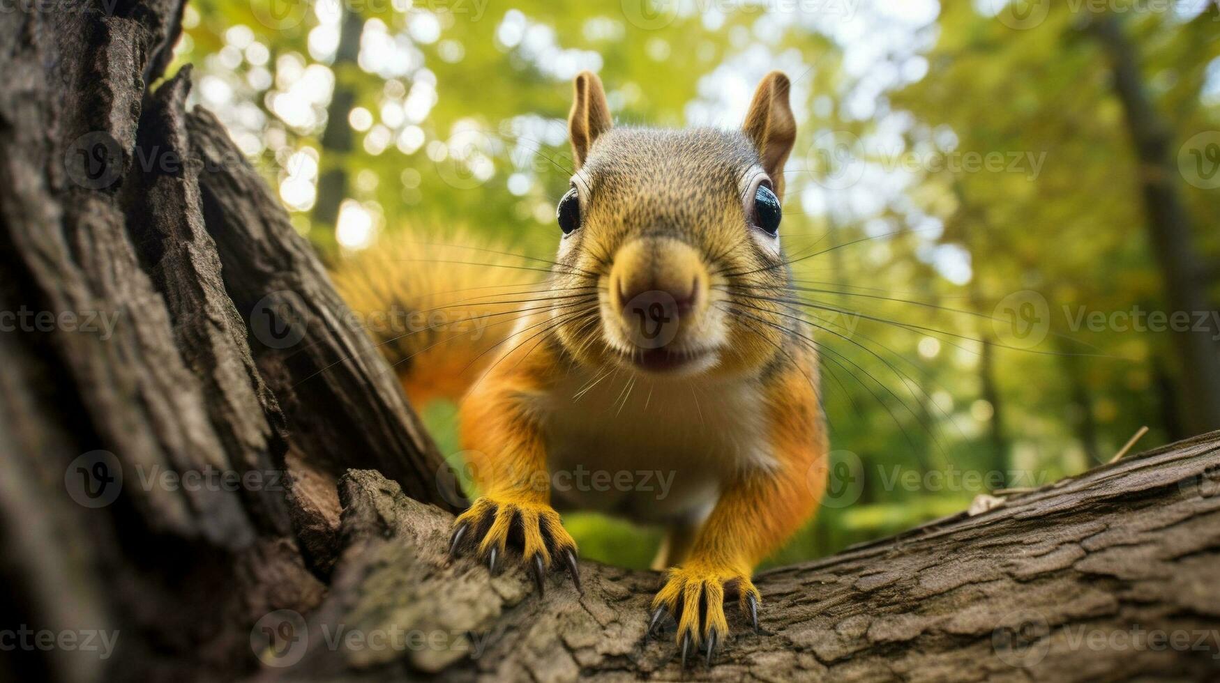 curioso di scoiattolo esplorazione, ai generativo foto