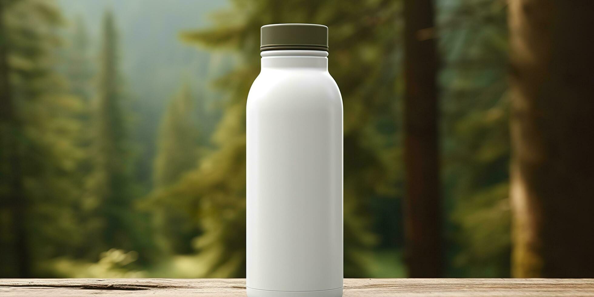 bianca vuoto bottiglia modello con naturale tema sfondo. ai generativo foto