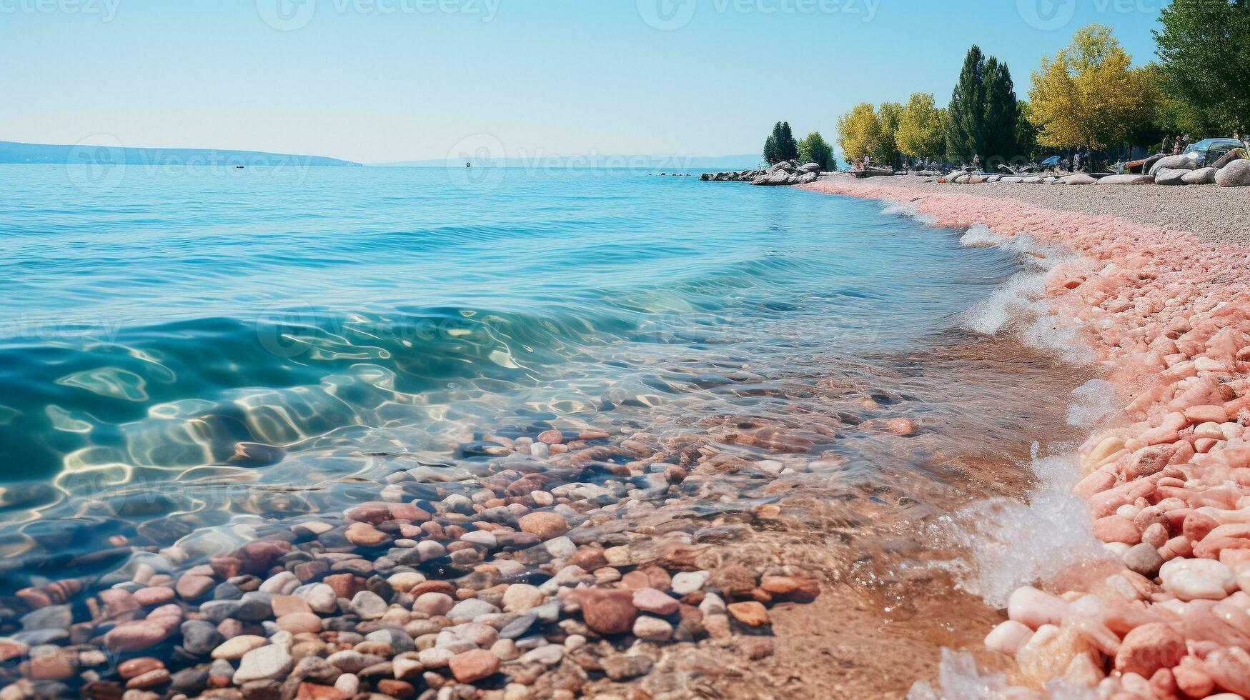 generativo ai, tranquillo sponde Abbracciare una persona mare serenità foto